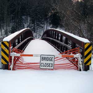 bridge closed sign