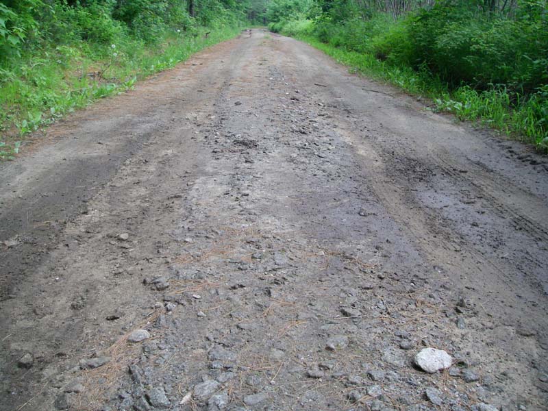 rough trail on railbed