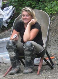 resting in wheel barrow